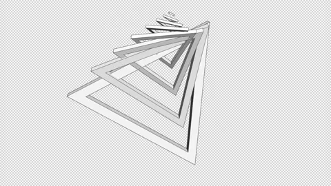 Cartoon rotating triangles. Alpha channel Stock Footage 230569844