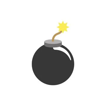 Cartoon round bomb. Vector Stock Illustration