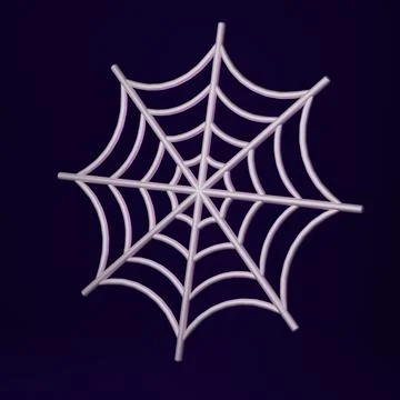 Cartoon round spider web on dark background, 3d render Stock Illustration