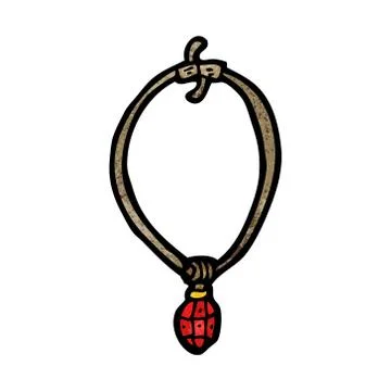 Cartoon ruby necklace Illustrazione stock