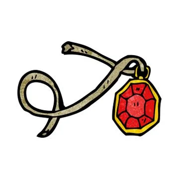 Cartoon ruby necklace Stock Illustration