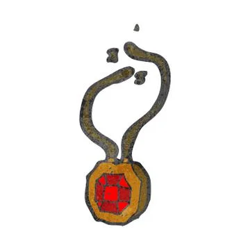 Cartoon ruby necklace Illustrazione stock