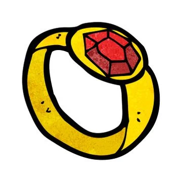 Cartoon ruby ring 스톡 일러스트