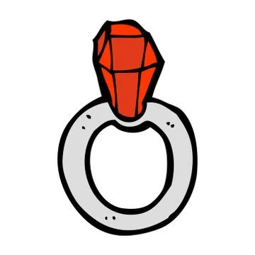 Cartoon ruby ring 库存插图