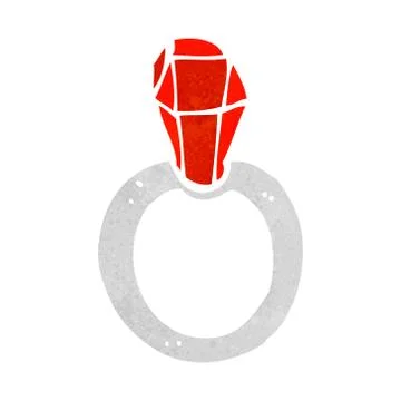 Cartoon ruby ring 库存插图