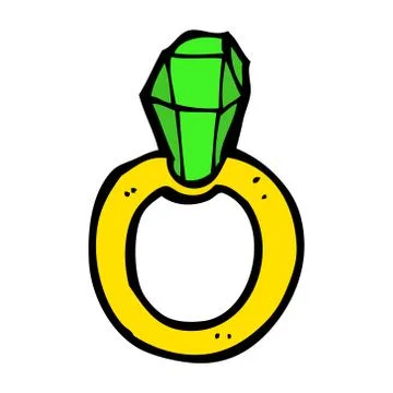 Cartoon ruby ring Stock Illustration