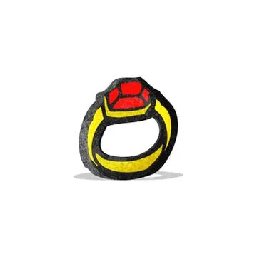 Cartoon ruby ring Stock Illustration