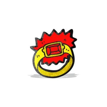 Cartoon ruby ring Stock Illustration
