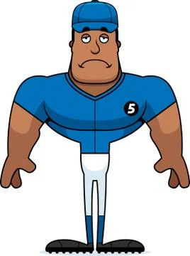 Cartoon Sad Baseball Player Stock Illustration