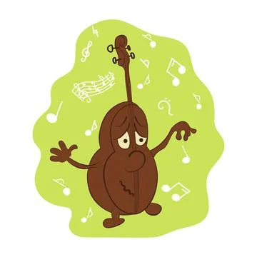 Cartoon sad cello. Stock Illustration