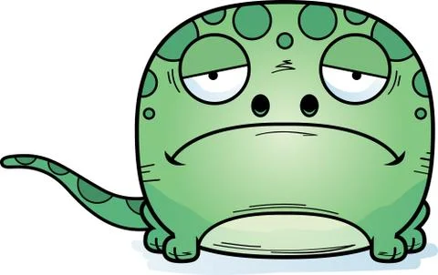 Cartoon Sad Gecko Stock Illustration