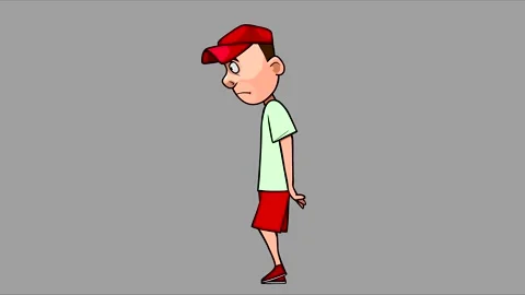 Cartoon sad guy walking 動画素材 150109687