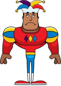 Cartoon Sad Jester Stock Illustration