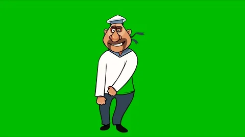 Cartoon sailor dancing Stock Footage 167538247