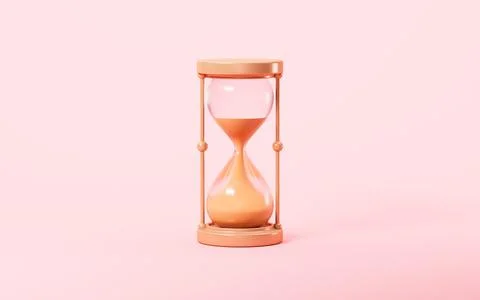 Cartoon sand clock model, 3d rendering. Stock Illustration