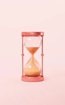 Cartoon sand clock model, 3d rendering. Stock Illustration
