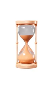 Cartoon sand clock model, 3d rendering. イラスト素材