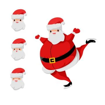 Cartoon Santa Claus set. Vector character isolated. Christmas and new year il Stock Illustration