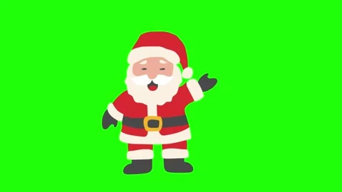 Cartoon Santa Clause Hand Drawn Icon on Green Background Stock Footage 320949037