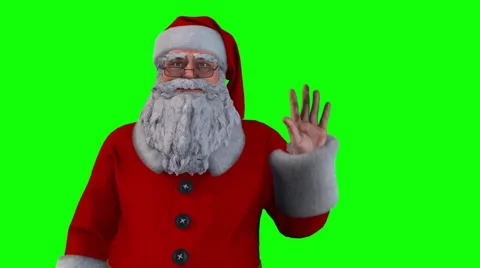 Cartoon Santa on green background Stock Footage 68871402