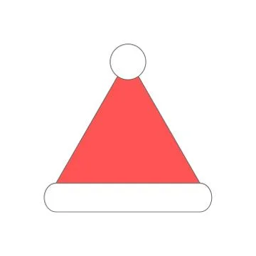 Cartoon Santa hat vector icon Stock Illustration