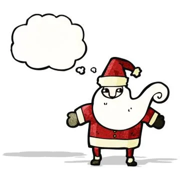 Cartoon santa with thought bubble Illustrazione stock