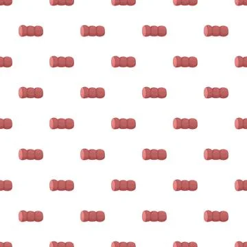 Cartoon sausage pattern repeating on white background Illustrazione stock