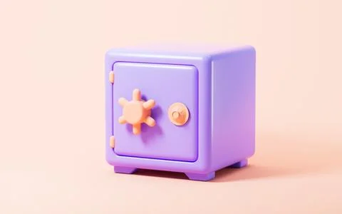 Cartoon save box model, financial management concept, 3d rendering. 스톡 일러스트