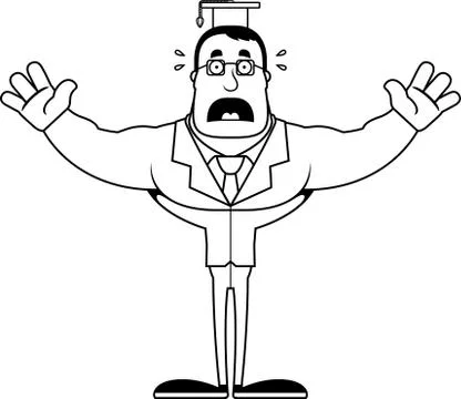 Cartoon Scared Teacher Stock Illustration