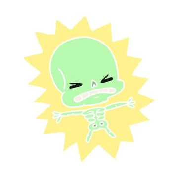 Cartoon of a scary skeleton Stock Illustration