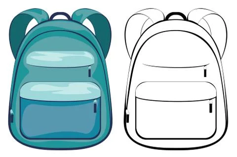 Cartoon school backpack Stock Illustration