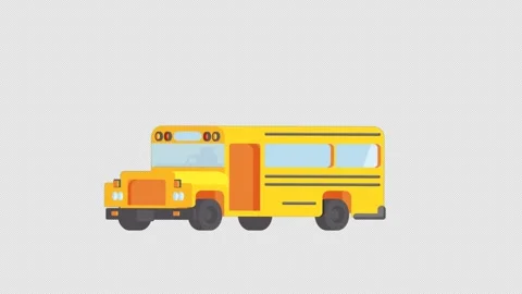 Cartoon School Bus Stock Footage 281251070