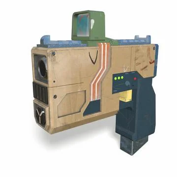 Cartoon sci fi stylized gun 3d-illustration 3d-rendering イラスト素材