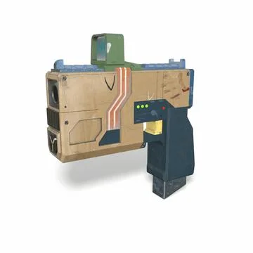 Cartoon sci fi stylized gun 3d-illustration 3d-rendering イラスト素材