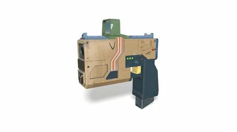 Cartoon sci fi stylized gun 3d-illustration 3d-rendering Stock Illustration
