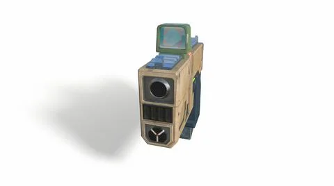 Cartoon sci fi stylized gun 3d-illustration 3d-rendering イラスト素材