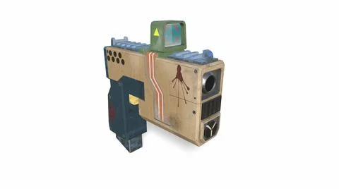 Cartoon sci fi stylized gun 3d-illustration 3d-rendering Ilustração Stock