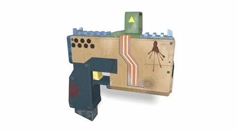 Cartoon sci fi stylized gun 3d-illustration 3d-rendering イラスト素材