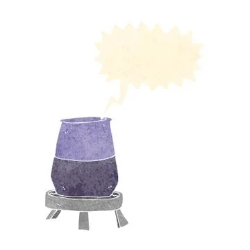 Cartoon science experiment with speech bubble Stock Illustration