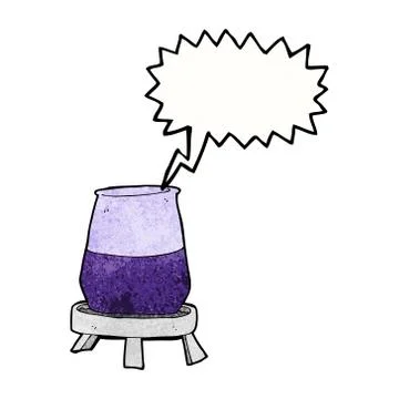 Cartoon science experiment with speech bubble Stock Illustration