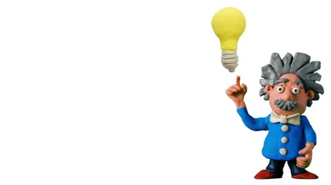 Cartoon scientist having an idea (including alpha matte). Video stock 25631961