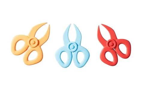 Cartoon scissor model, 3d rendering. Foto stock