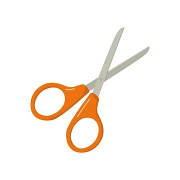 Cartoon scissors icon on white background Stock Illustration