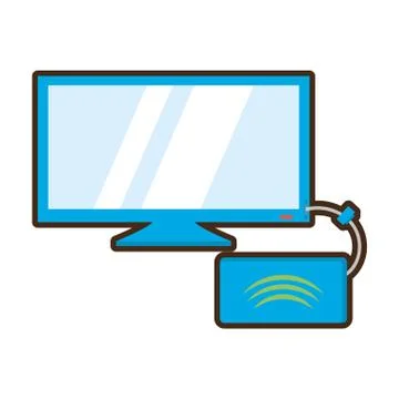 Cartoon screen computer display equipment router Stock Illustration