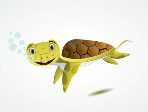 Cartoon sea turtle Stock Illustration