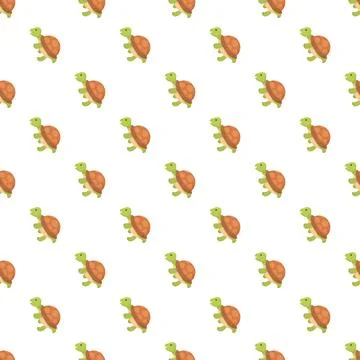 Cartoon sea turtle seamless pattern creating childish design 库存插图