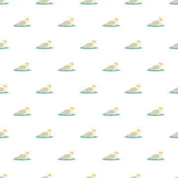 Cartoon seagulls seamless pattern on white background Stock Illustration