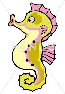 Cartoon seahorse Stock Illustration