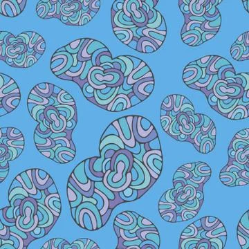 Cartoon Seamless cloud pattern. decorative  background, primitive drawing Stock Illustration