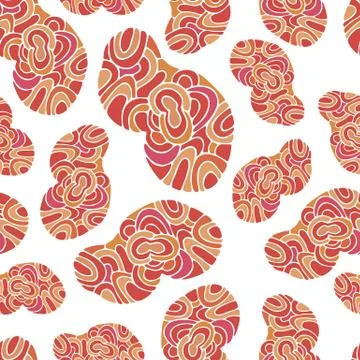 Cartoon Seamless cloud pattern. decorative  background, primitive drawing Stock Illustration